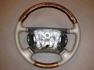 XK8 Steering wheel half hout/beigge leather